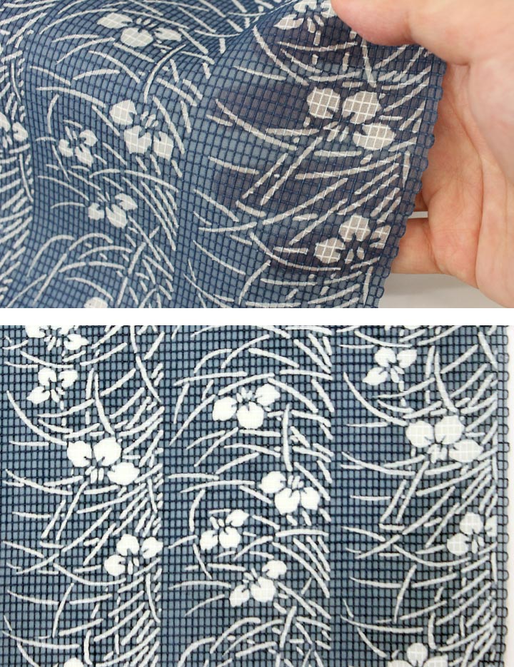 絹紅梅　反物 注染ゆかた】祇園ばやし絹紅梅反物 杜若 伝統ゆかた 東レシルック